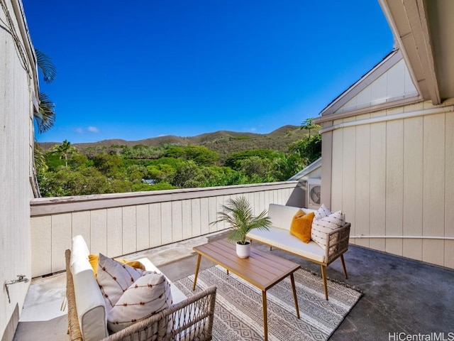 balcony with a mountain view