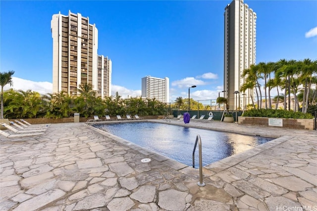 view of pool with a patio