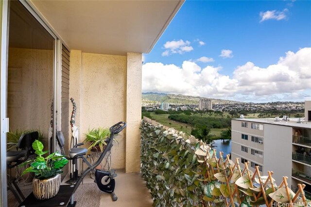 balcony with a water view