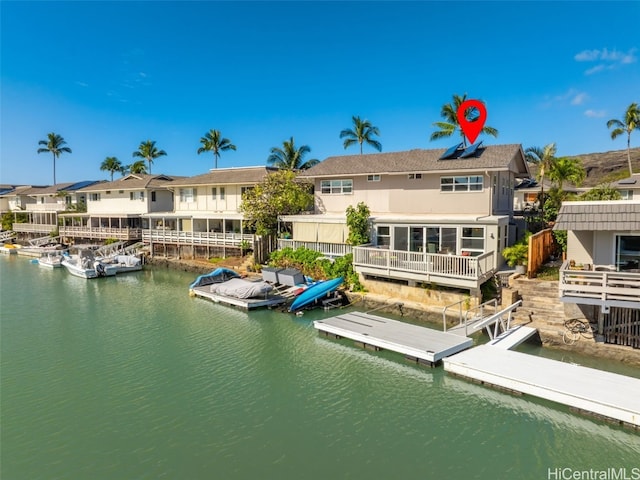 exterior space featuring a water view