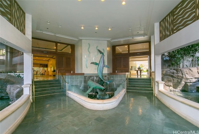 reception area with a hot tub