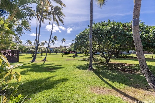 view of home's community with a lawn