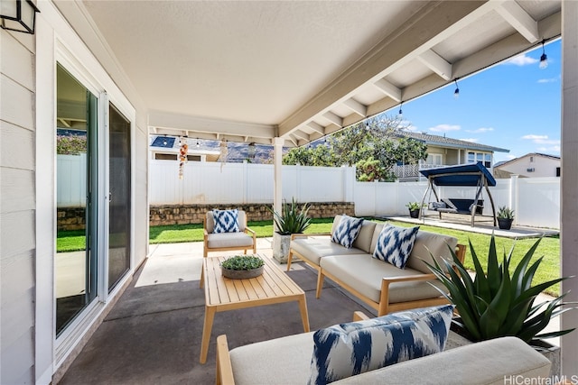 view of patio / terrace with an outdoor living space