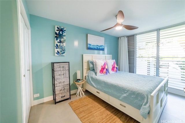 bedroom with ceiling fan