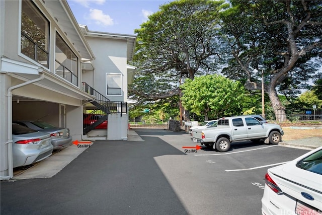 view of parking / parking lot