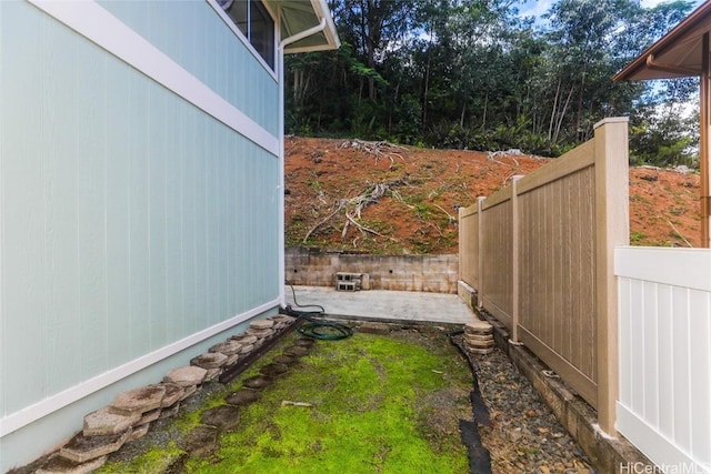 view of yard featuring a patio