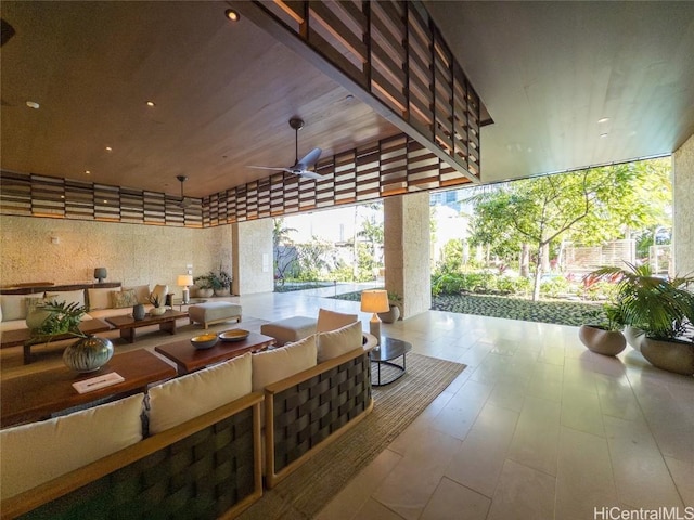 view of patio / terrace with outdoor lounge area and ceiling fan