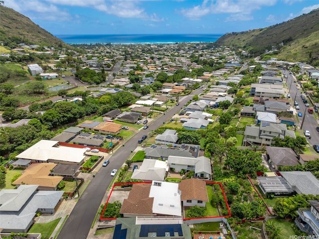854 Hao St, Honolulu, HI 96821 - birds eye view of property with a residential view and a water and mountain view