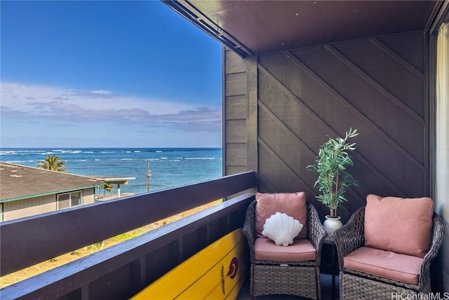 balcony with a water view