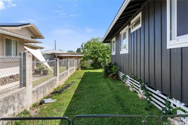 view of yard with fence