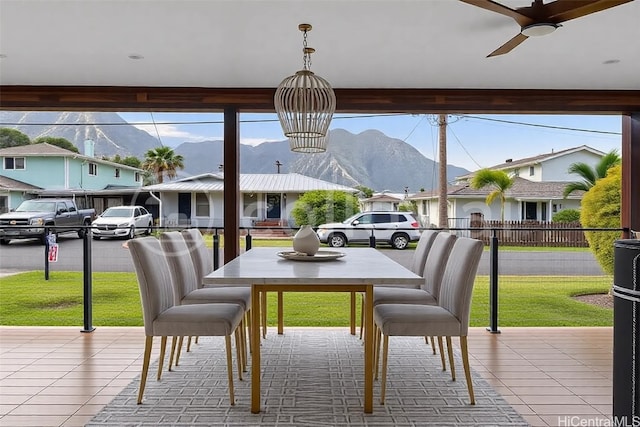 exterior space featuring a mountain view and plenty of natural light