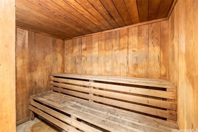 view of sauna