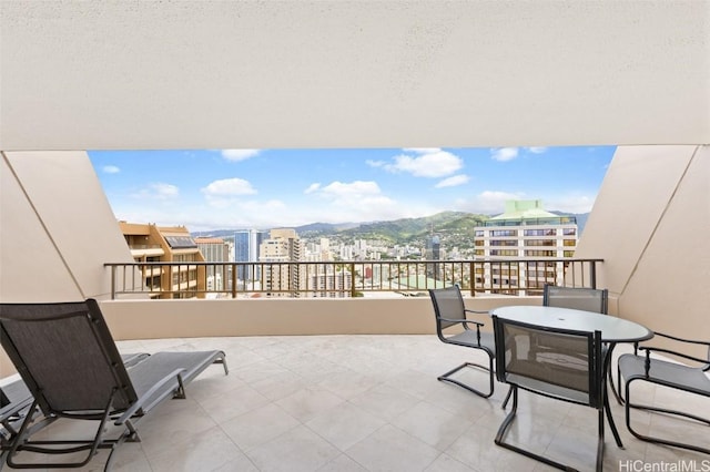 balcony with a mountain view