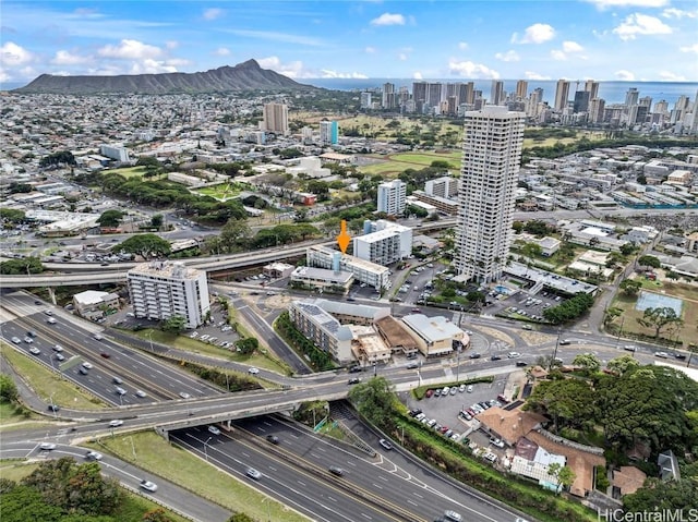 aerial view featuring a mountain view