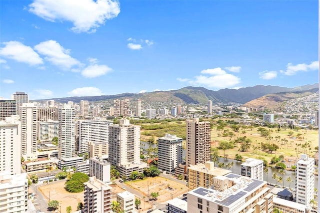 exterior space with a mountain view