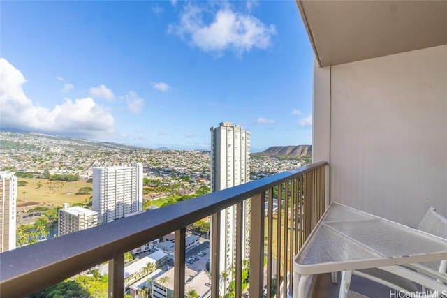 balcony with a mountain view