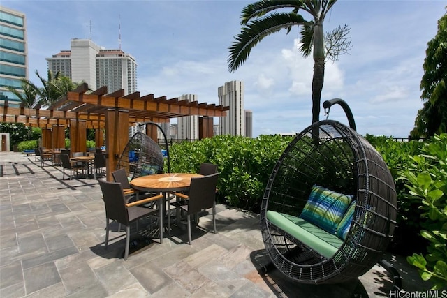 view of patio / terrace with a pergola