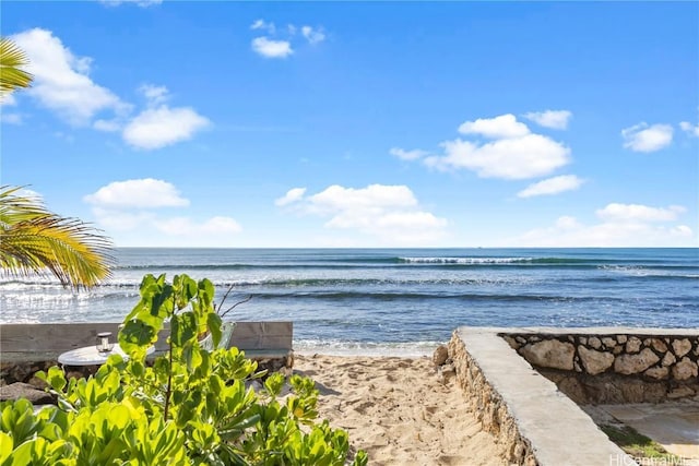 property view of water with a view of the beach