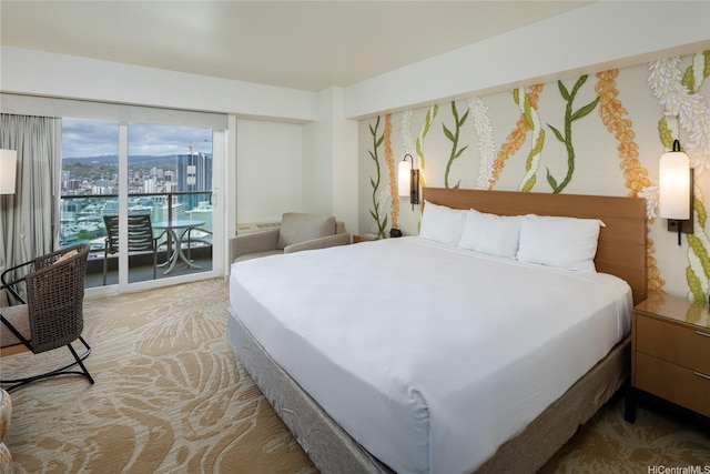 bedroom with access to outside