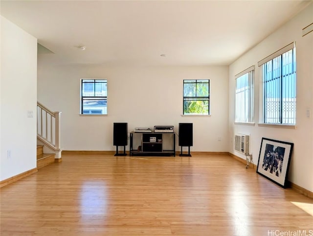 interior space with light hardwood / wood-style flooring