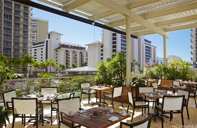 view of patio with a pergola