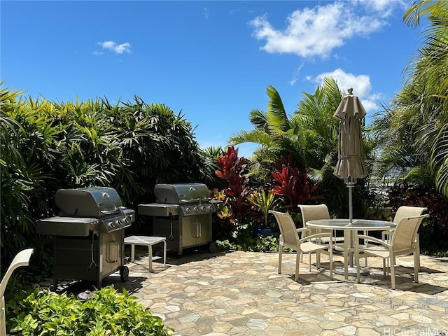 view of patio / terrace featuring a grill