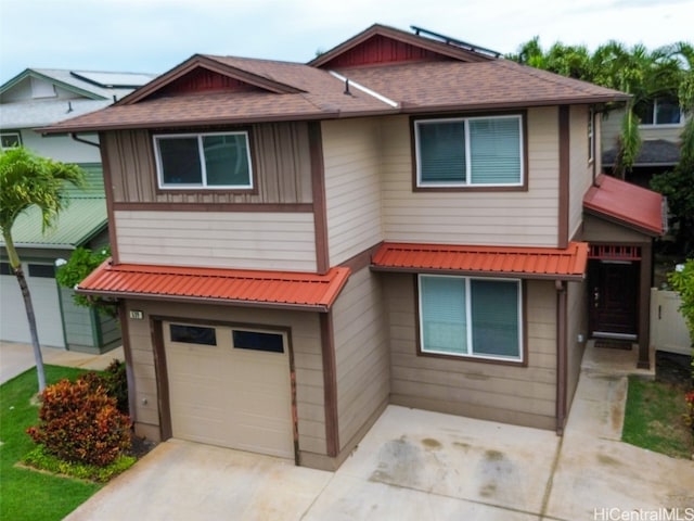 view of front of home with a garage