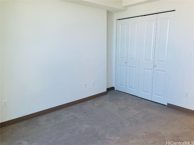 unfurnished bedroom featuring a closet