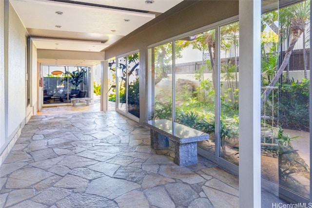 view of unfurnished sunroom