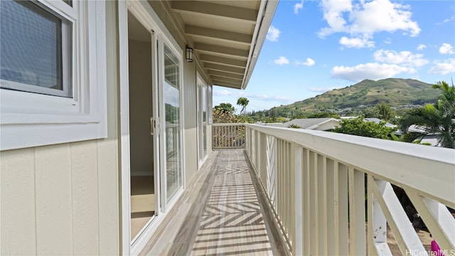 balcony with a mountain view