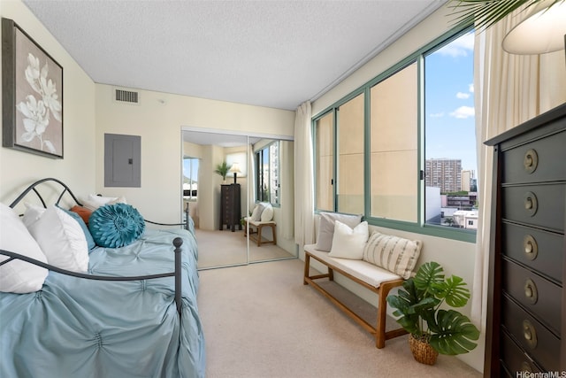 1314 Kalakaua Ave Unit 406, Honolulu, HI 96826 - living area with electric panel, carpet floors, and a textured ceiling
