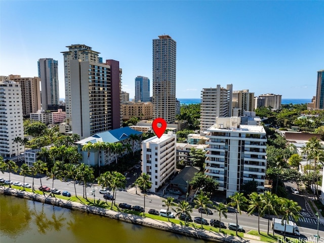 view of city featuring a water view