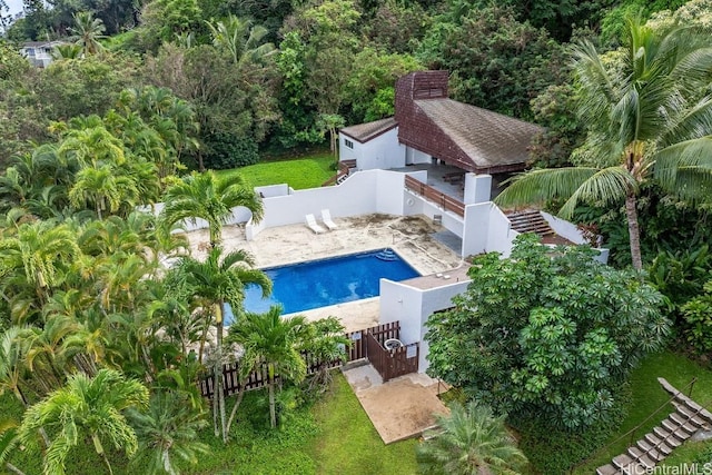 view of pool with a gazebo and a patio area