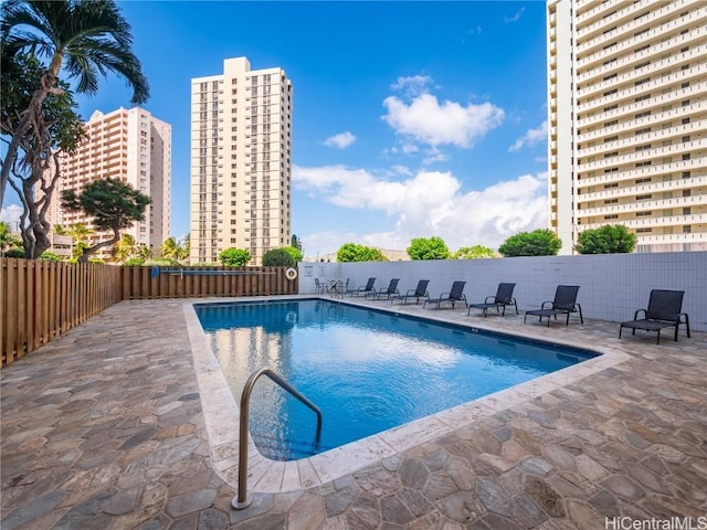 view of pool with a patio