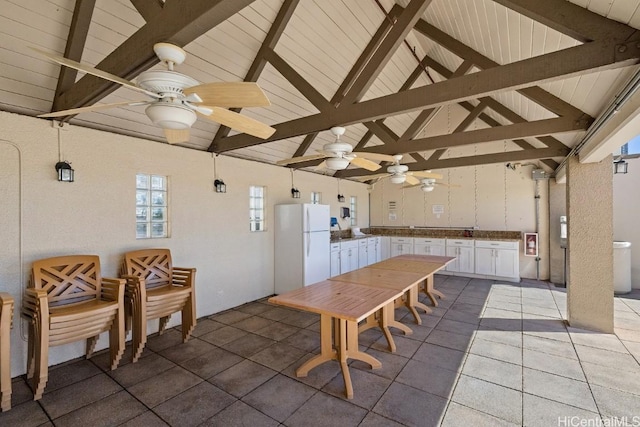 view of patio with ceiling fan