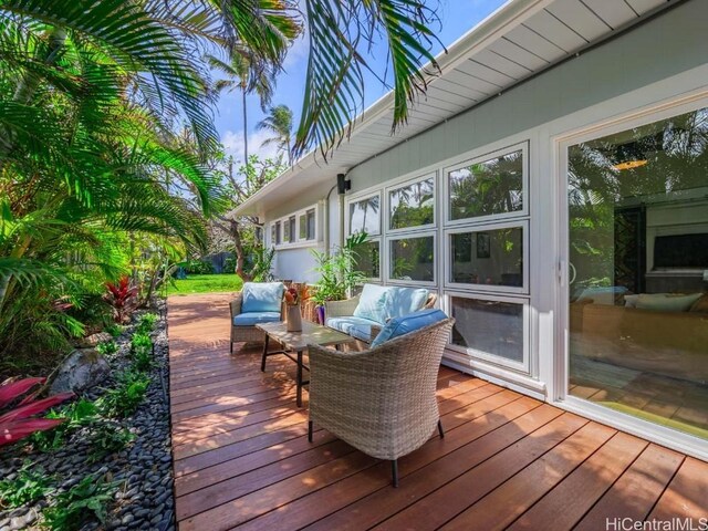 deck with outdoor lounge area