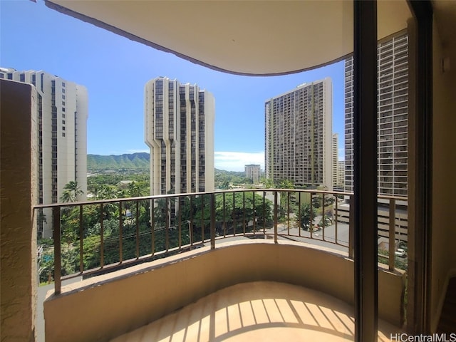 balcony with a view of city