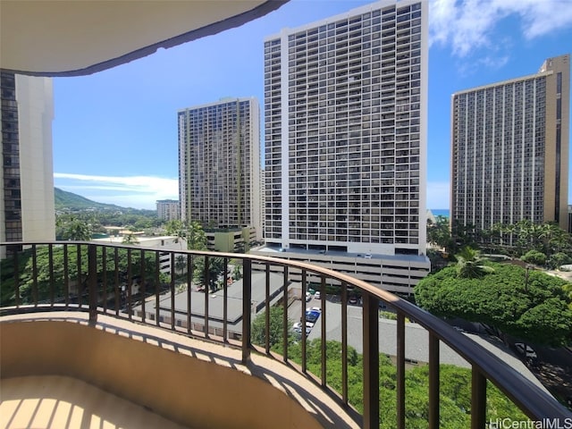 balcony featuring a city view