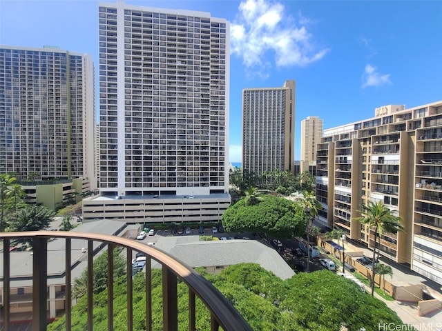 view of building exterior with a view of city