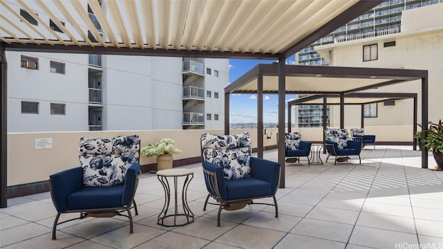 view of patio with a pergola