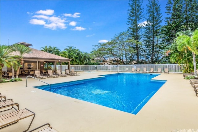 view of pool with a patio