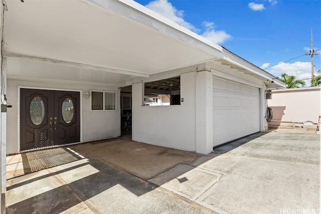 view of garage