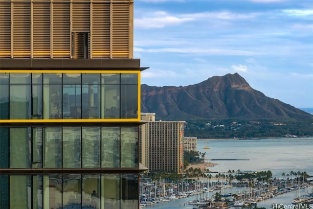 property view of water featuring a mountain view