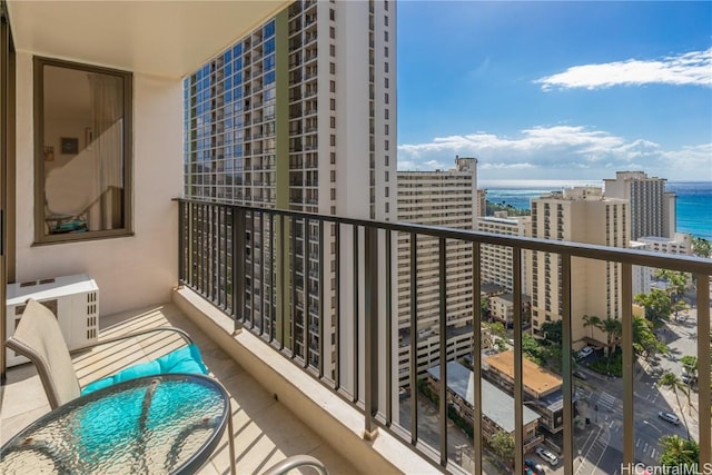 balcony with a water view