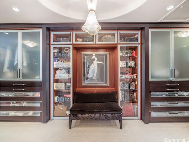 sitting room with light carpet