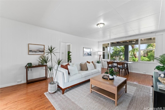 living area with light wood finished floors