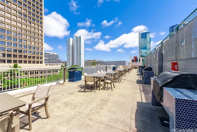 view of patio featuring area for grilling