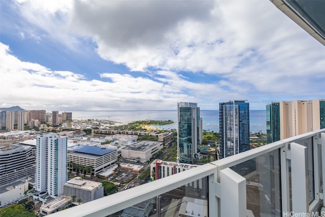 balcony with a water view