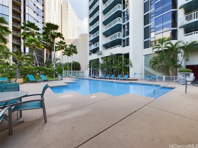 view of pool with a patio area