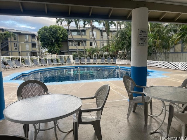 view of pool with a patio area